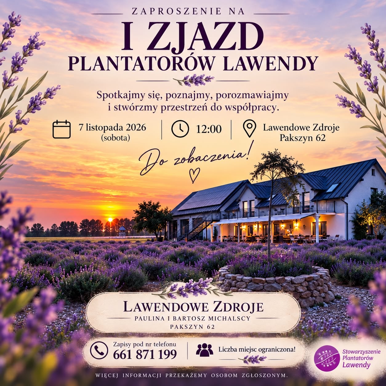 I Zjazd Plantatorów Lawendy – 7 listopada 2026, Lawendowe Zdroje